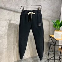 Men's Clothing Autumn And Winter New Knitted Ribbed Ankle Sweatpants Men's Trendy Black Slim Fitting Casual Trousers Men