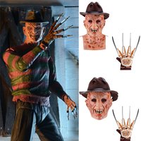 Halloween Mask Latex Hood Freddy Same Mask Gloves Hat Bar Prom Cos Cosplay