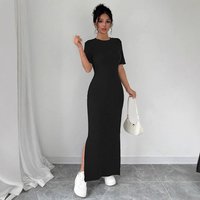 Clothing Delicate Dress Casual Retro Slim Fit Solid Open Front Long Skirt