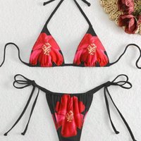 Clothing swimsuits high waist bikinis fixed edition printed three point sexy swimsuits spot goods