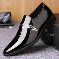 Leather Shoes Large Shoes Patent Leather Shoes Business Casual Dress British Pointed Leather Shoes
