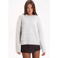 Oversized Alpaca Wool Sweater – Soft Short Sleeve Knit Pullover 