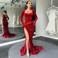 Women's Clothing Fashion Autumn And Winter New Style Temperament Slim Sexy Busty High Waist Gloves Velvet Dress Dress