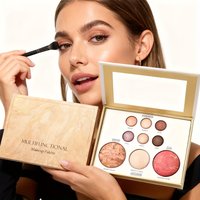 Buy Get One Free, Gilded Multi-Color Makeup Palette - Eyeshadow, Contour, Blush, Highlighter, And Sleep Mask In One.