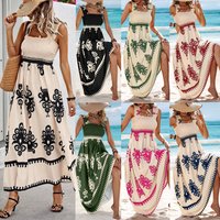 Women's Clothing Printed Wrap Dress Regular Fit For Beach Holiday Spring/Autumn Summer New Ladies Clothing