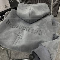European Fashion Autumn Winter Suede Hoodie Trendy Loose Hooded Jacket
