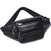 Men's Waist Pack Leather Bag Waist Belt Bag Male Leather Fanny Pack Fashion Luxury Small Shoulder Bags For Men