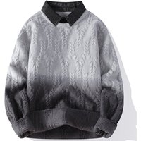 Men's Premium Knit Sweater - Soft Cotton Crewneck Pullover For Fall & Winter (Khaki/Dark Gray/Army Green/Light Gray/Brown