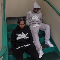 Design Street Trend Hip hop Trend Brand Printed Hooded Sweatshirt