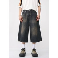 Men's Clothing Loose Wide Leg Retro Distressed Flared Cropped Pants