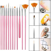 Arte Clavo 7/15PCS Plastic Handle Nail Brush Set Gel Polish Painting Drawing Acrylic Gel Nail Brush For Nails Art Manicure Tools
