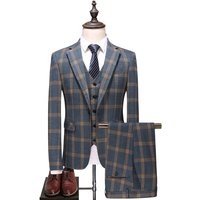 Business Casual Large Popular Suit Suit Korean Version Slim Suit Three Piece Wedding Dress