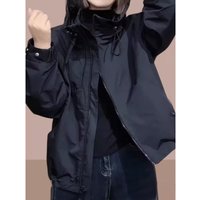 Spring Casual Versatile Jacket Windbreaker European High End Design Sense Niche Hooded Loose Short Coat