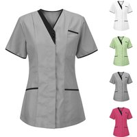 Beauty Salon Work Clothes Doctor Short Sleeve Tops V Neck Nurse Clothes Female Nursing Technician Clothes