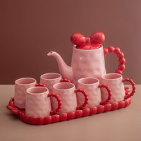 Home Furniture wedding cup set home hospitality ceramic teapot teacup housewarming wedding gift water cup water set