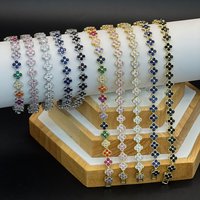 Four Leaf Clover Design Diamond Zircon Bracelet Luxury Fashion Jewelry Accessory Classic Trendy Charm