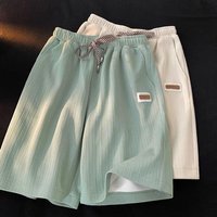 Men's Clothing 2024 Summer new style ice casual shorts for boys loose versatile drape trendy embroidered logo straight five-point pants
