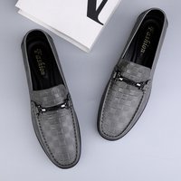 Casual Shoes Summer Breathable Sleeves Lightweight Leather Soft Soles One Foot Lazy Driving Loafers