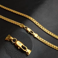 20inch Fashion Figaro Link Necklace Women Mens Jewelry Real Gold Plated Hip-hop Chain Necklaces wholesale
