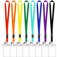 Solid Polyester Detachable Buckle Lanyard Cruise Office ID Card Holder Lanyard