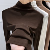 Thermal Ribbed Turtleneck Top – Slim Fit Long Sleeve Base Layer Matte Stretch & Seamless Comfort
