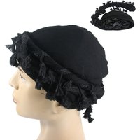 Tin Lined Pullover Hat Fringe Edge Headscarf Hat Personalized Hair Care Twist Tail Hat