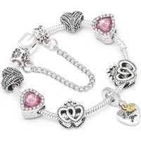 Elegant Heart-Shaped Pink Crystal Bracelet For Women, Sterling Silver Gift For Her, Romantic Jewelry For Anniversary, Valentine's Day