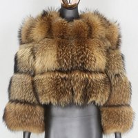 Women's Fur Coat Raccoon Fur Splicing Artificial Fur