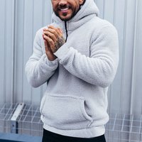 2025 Autumn Casual Large Hooded Sweater Double sided Fleece Warm Jacket