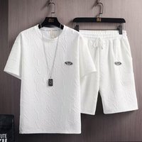 Suit Loose Casual Short Sleeved T Shirt Waffle Top Shorts Five Point Two Piece Suit