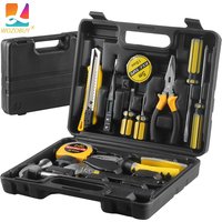 8 9 12 13Piece Tools Set General House hold Hand Tool Kit Plastic Toolbox Storage Case Used to Car repair home Repair