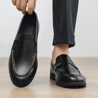 Korean Style British Square Toe Casual Slip On Shoes Height Increasing Thick Soled Moccasins Loafers Hairstylists