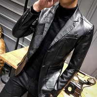 Clothing Leather Suit Autumn Casual Jacket Style Slim Lapel Leather Suit Leather Jacket