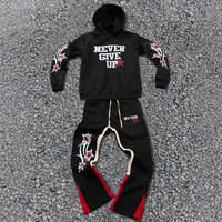 Clothing Spring Autumn Letter Hooded Sweatshirt Flared Pants Suit Sports Fashion High Street