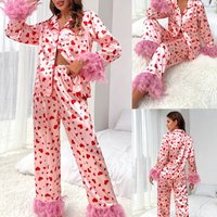 Women's Valentine's Day sweet love print casual pajamas
