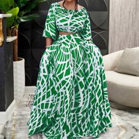 clothing elegant printed cross border skirt fashion suit