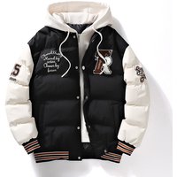 Men's Clothing men's winter fashion jacket trendy two piece hooded letter printed bread coat couple cotton coat cotton jacket