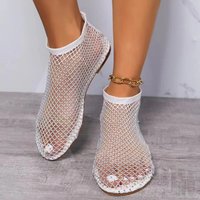 2023 new summer round toe sandals hollow Internet celebrity diamond short boots summer sexy cross border large size flat shoes
