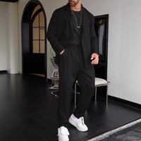 Men's Clothing Men's High Quality Solid Color Suit Trousers Set Trendy Four Seasons Solid Color Men's Pants Suitable For All Seasons
