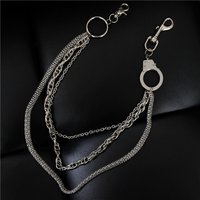 European And American Punk Non-mainstream Men's Waist Hanging Pants Double Handcuffs Multi-layer Hip-hop Chain
