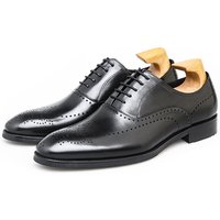 Summer Block Casual Business Dress Genuine Soft Leather Breathable Men's Wedding Shoes