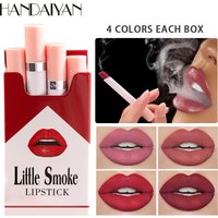 2023 New Hot Selling Lipstick 4 Pack Set Matte Velvet Small Cigarette Lip Color Not Easy to Fade Lazy Makeup