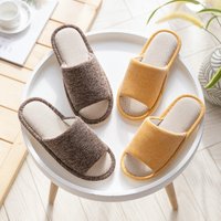 Breathable Linen Slippers & – Soft PVC Sole Non Slip Indoor House Shoes – Home Sandals Candy Colors