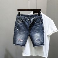 Clothing Style Trendy Brand Slim Straight Texture Trendy Scraped Beggar Shorts Shorts