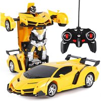 Remote One Click Deformation Car Diamond Wireless Remote Control Car Robot Charging Dynamic Toys