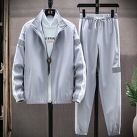 Latest Designs Front Zipper Up Track Suit Side Strips Custom Men's Two Piece Suit Casual Jogging Suits