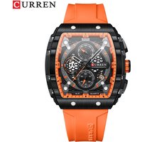 Men's And Women's Waterproof Multifunction Quartz Watch With Date Display, 6-Hand Analog Dial, Sporty Rubber Strap, Mineral Glass, Alloy Case