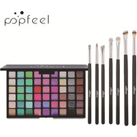 Makeup Sets POPFEEL 54 Color Earth Tone Eyeshadow Palette Matte Nude Makeup Pearlescent 7 Eyeshadow Brushes For Beginners