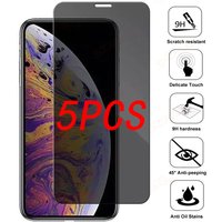 5Pcs Anti-spy Glass For IPhone 14 13 12 Pro Max 12Mini 13Mini 8 7 6 6s Plus Full Cover Privacy Screen Protector 11 PRO MAX X XR SE2020