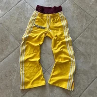 Pants Man Y2K Fashion Simple Striped Casual Retro HarukuHip Hop Sweatpant Loose Straight High Waist